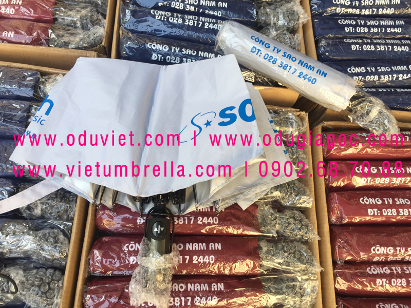 xưởng sản xuất ô dù cầm tay in logo quảng cáo